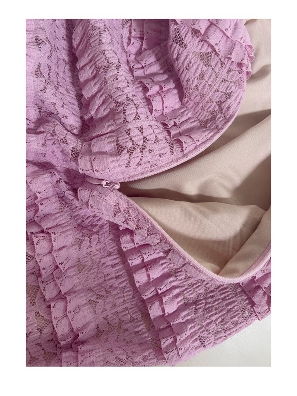 Pink Ruffled Knit Long Sleeve Midi Dress Victorian French Elegant Gown - Picture 11 of 16